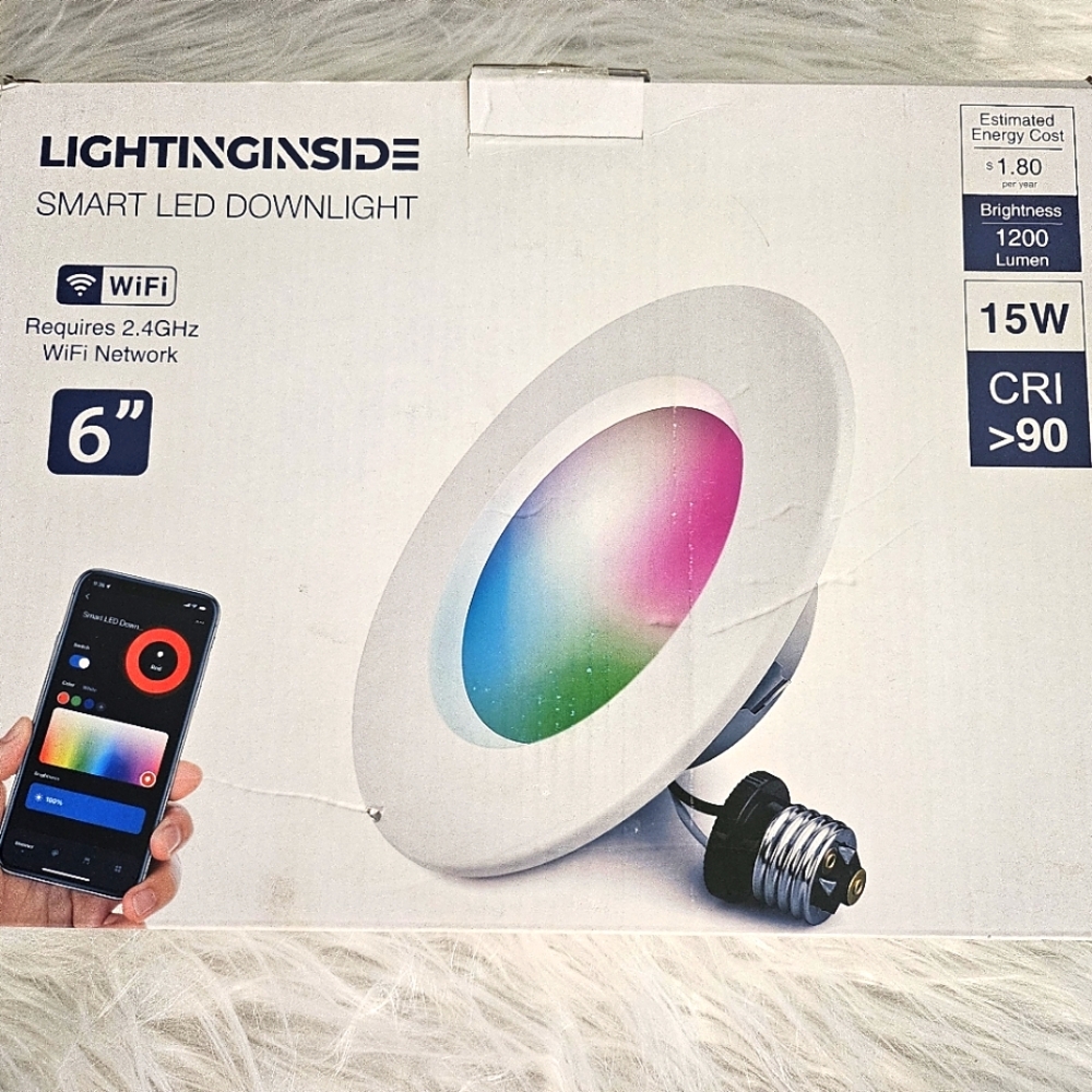 📣 Colorful Smart Recessed Lighting 💡 Sync Music 🎶  2 /6" LED Recessed 🆕 2 Pk - Picture 2 of 12
